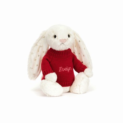 Jellycat Bashful Twinkle Conejo with Red Jumper | HYVC-65403